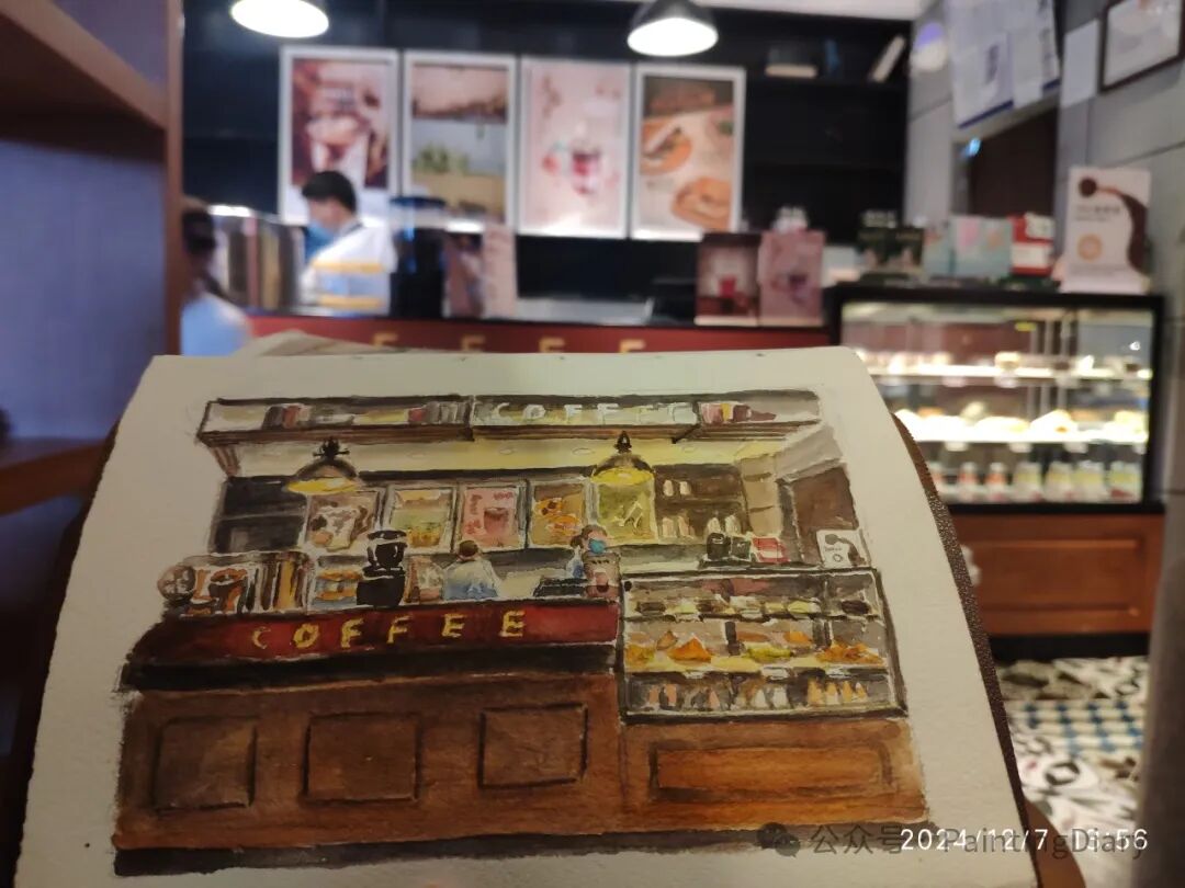 咖啡店写生
